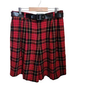 Vintage Tartan Plaid High Waisted Pleated Mom Shorts Womens Size 14‎ Academia